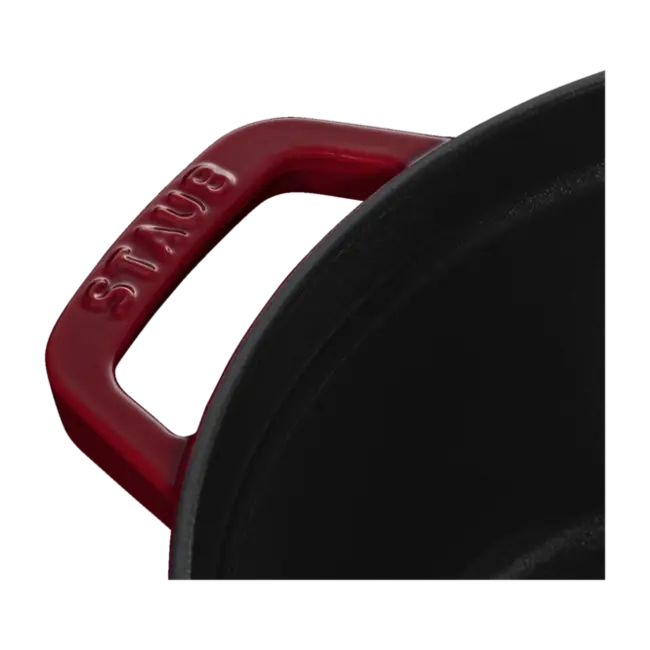 Staub Braadpan Cocotte Bordeaux 28cm | Gietijzeren Braadpan | 6.7 Liter | Zelfbevochtigend Deksel