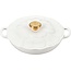 Le Creuset Campagnard Bloesem Shiny White 26cm - 2.2 Liter - met gouden knop