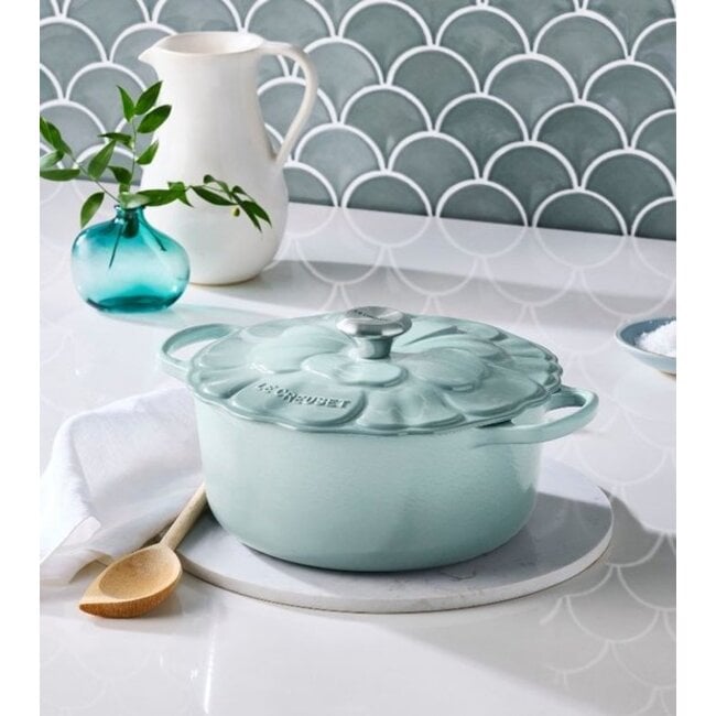 Le Creuset Braadpan Gietijzer Signature Bloesem Sea Salt 26cm 5.3 liter