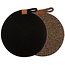Ladelle Panonderzetters - Jute & Katoen - Zwart - Diameter: 22 cm