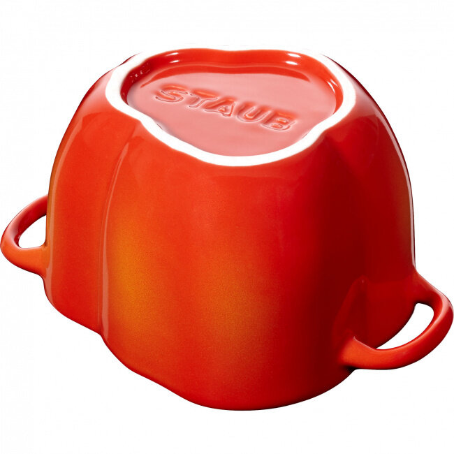 Staub Paprika Cocotte Schaal Keramiek Met Deksel Oranjerood 11 cm - 450 ml