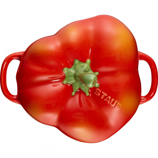 Staub Paprika Cocotte Schaal Keramiek Met Deksel Oranjerood 11 cm - 450 ml