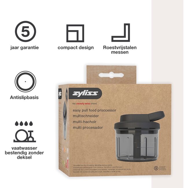 Zyliss Easy Pull Food Processor – Handmatige Hakmolen – 800 ml