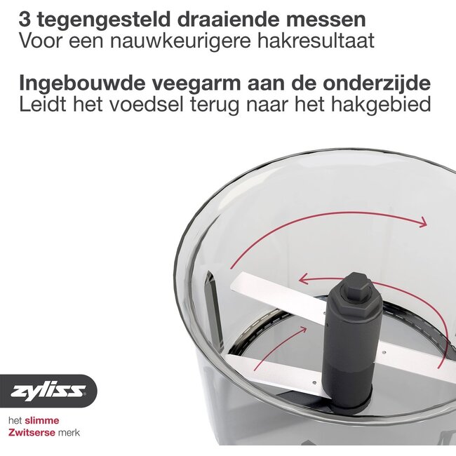 Zyliss Easy Pull Food Processor – Handmatige Hakmolen – 800 ml