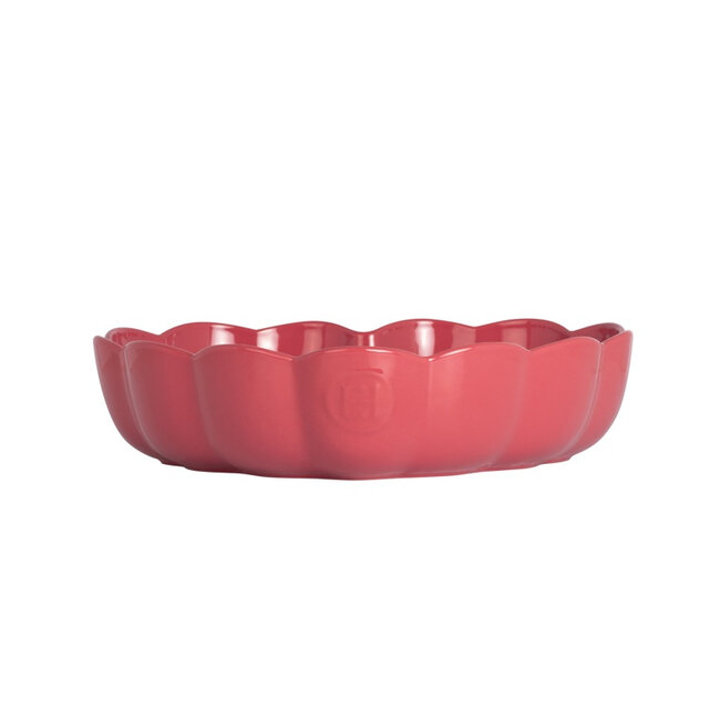 Emile Henry Madeleine Taartvorm Hart Gegolfd Rose Candy 265x245x65mm 1.8 liter