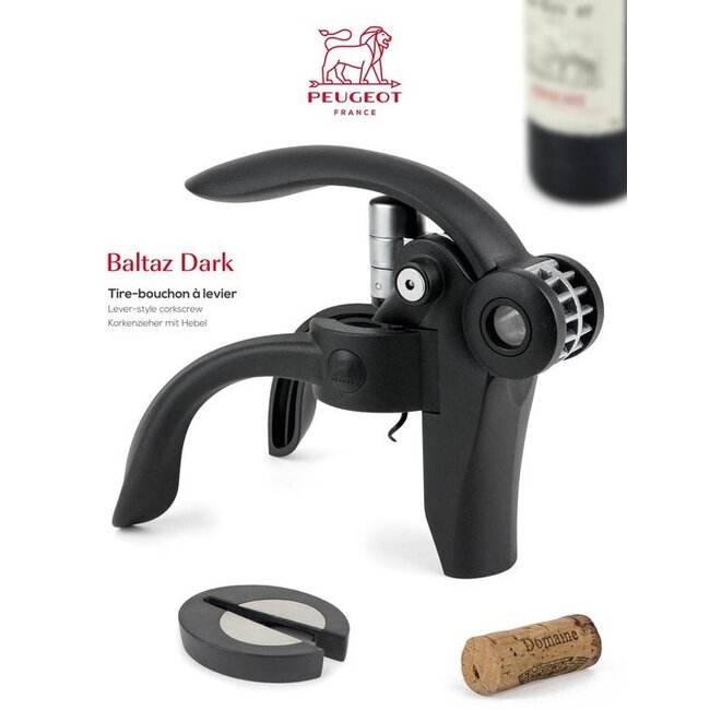 Peugeot Kurkentrekker Hefboom Baltaz Dark  14 cm - met dopsnijder