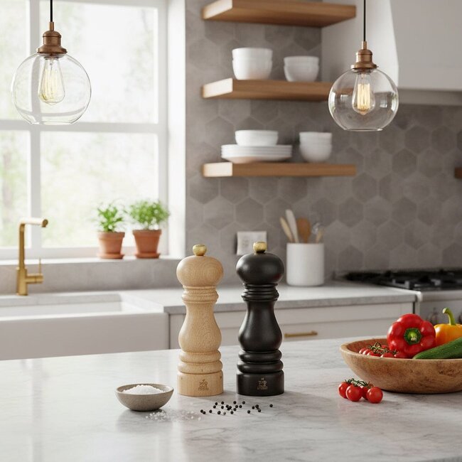 Peugeot Pepermolen & Zoutmolen Paris Duo Chocolat en Naturel 18 cm