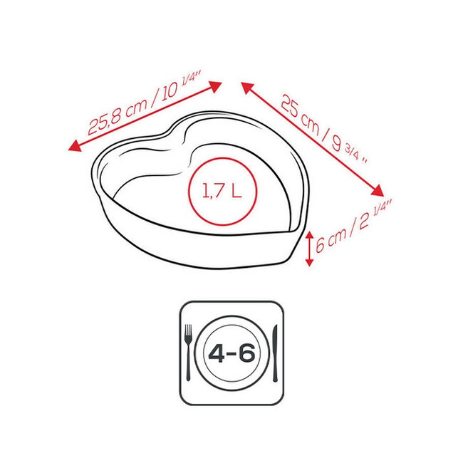 Peugeot Ovenschaal Hartvormig Appolia Rood 26 cm