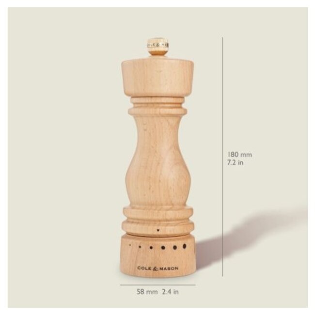 Cole & Mason London Peper- en Zoutmolen Set – Natural – 180 mm – Precision+ Systeem