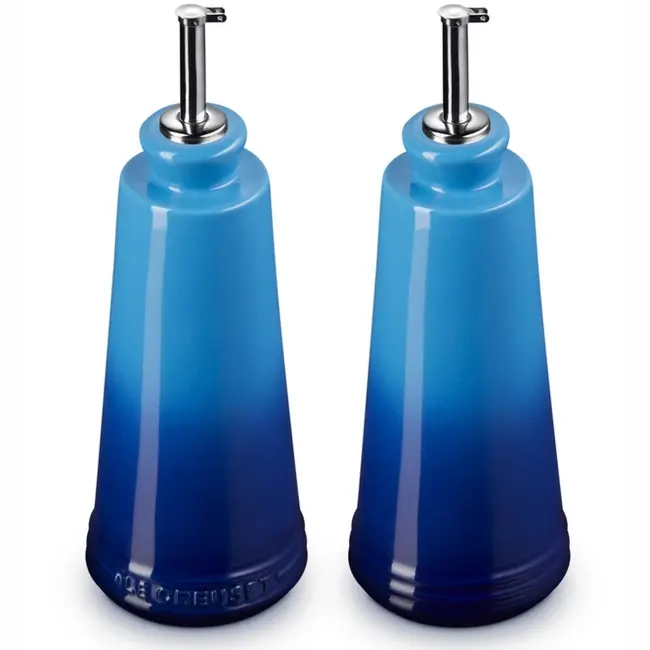 Le Creuset Olie- & Azijnset Signature – Azure (Blauw) – 2x 300 ml – Hoogwaardig Aardewerk