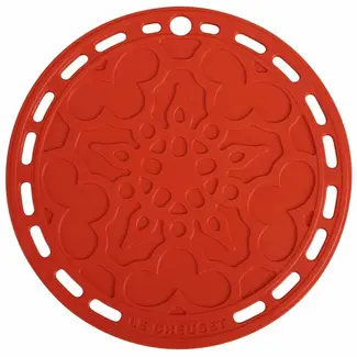 Le Creuset Onderzetter Siliconen Bloemmotief Kersenrood 20 cm