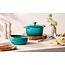 Le Creuset Braadpan Signature – Bleu Riviera - Met Gouden Knop – Ø 24 cm - 4.2 liter – Geëmailleerd Gietijzer