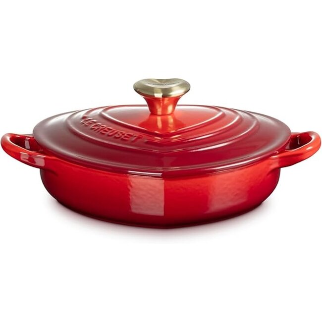 Le Creuset Campagnard Hart – Braadpan - Kersenrood – 20 cm – Geëmailleerd Gietijzer