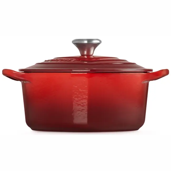 Le Creuset Braadpan Hart – Kersenrood – 1.9 liter - 20 cm – Inclusief RVS Hartjesknop – Geëmailleerd Gietijzer