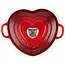 Le Creuset Braadpan Hart – Kersenrood – 1.9 liter - 20 cm – Inclusief RVS Hartjesknop – Geëmailleerd Gietijzer
