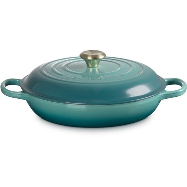 Le Creuset Campagnard Signature – Bleu Riviera – Ø 30 cm – 3.5 Liter – Geëmailleerd Gietijzer