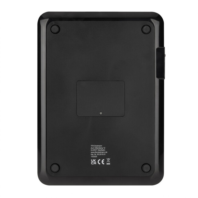 TFA Dostmann Pancake – Digitale Keukenweegschaal – Ultra-slank – Zwart Glas - Oplaadbaar