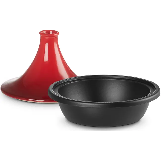 Le Creuset Tajine – Gietijzer & Aardewerk – Kersenrood – 31 cm -  3.7 liter