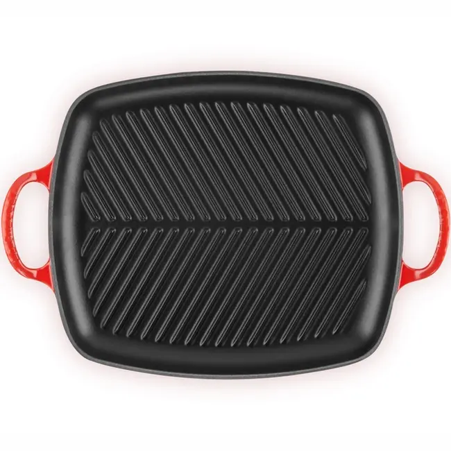 Le Creuset Grillplaat Rechthoek – 35 x 38 cm – Gietijzer – Kersenrood