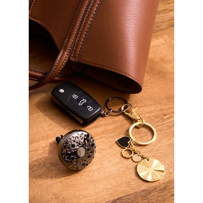 Maison Berger Duo Set – Ophélia – Autodiffuser & Sleutelhanger – Argent & Gun Metal