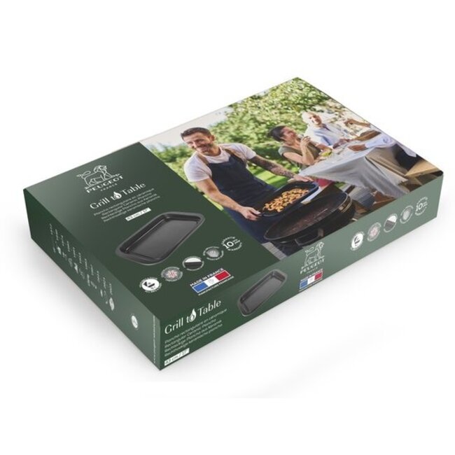 Peugeot Rechthoekige Plancha - Grill to Table – 43 cm – Keramiek – Zwart – Oven & BBQ -  Tot 400 graden