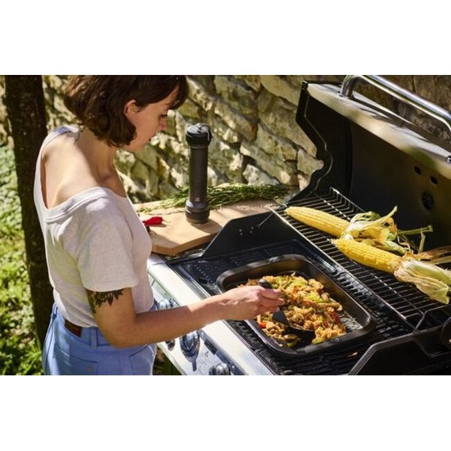 Peugeot Rechthoekige Plancha - Grill to Table – 43 cm – Keramiek – Zwart – Oven & BBQ -  Tot 400 graden
