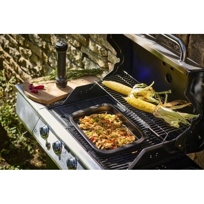 Peugeot Rechthoekige Plancha - Grill to Table – 43 cm – Keramiek – Zwart – Oven & BBQ -  Tot 400 graden