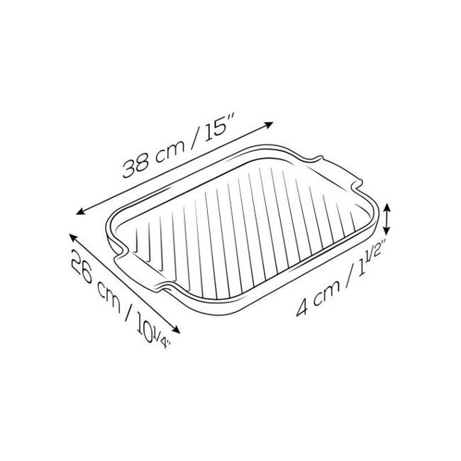 Peugeot Grillplaat - Grill to Table – 38 cm – Keramisch – Zwart – Voor Oven & BBQ - tot 400°C
