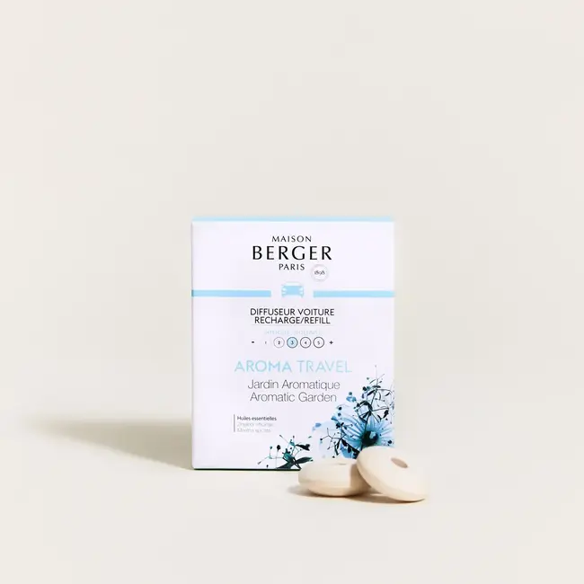 Maison Berger / Lampe Berger - Autoparfum Navulling Aroma Travel - 2 stuks - Tegen Reisziekte