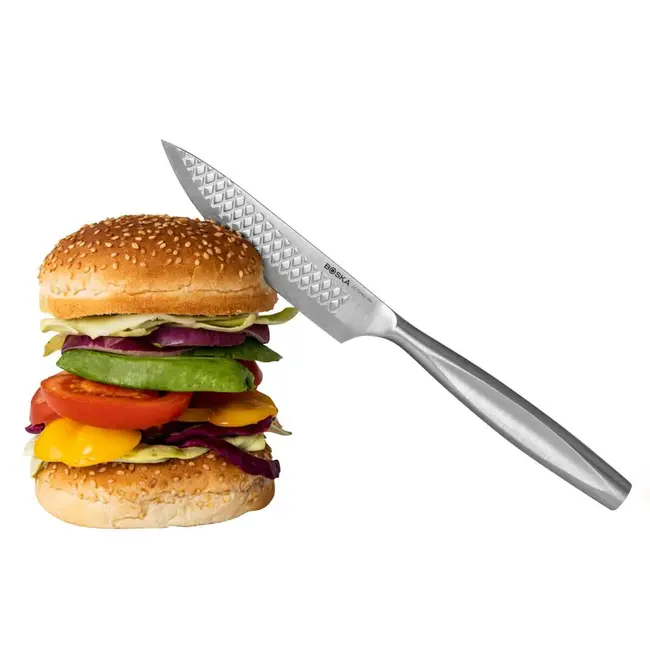 Boska teakmessen Monaco+ – Set van 2 – Roestvrij Staal – Glad Lemmet