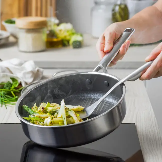 Greenpan Hapjespan Apex Honinggraat Hybride – 2.9 liter - 24 cm – PFAS-vrij – 3-Ply Roestvrij Staal – Inductie