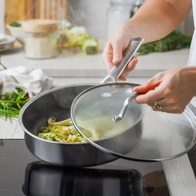 Greenpan Hapjespan Apex Honinggraat Hybride – 2.9 liter - 24 cm – PFAS-vrij – 3-Ply Roestvrij Staal – Inductie