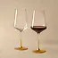 Leonardo Puccini Wijnglazen – 560 ml – Gouden Steel – Set van 2 – Kristalglas