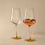 Leonardo Puccini Wijnglazen – 560 ml – Gouden Steel – Set van 2 – Kristalglas