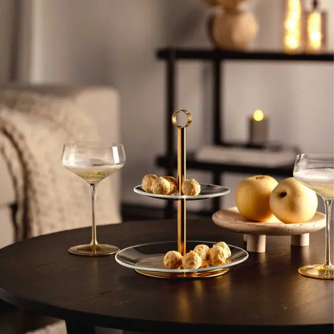 Leonardo Puccini Champagne Coupes – Goud – Set van 2 – 230 ml – Teqton® Kristalglas