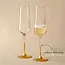 Leonardo Puccini Champagne Flûtes – Goud – Set van 2 – 280 ml – Kristalglas