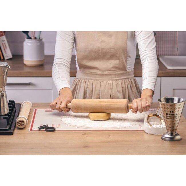 Dr. Oetker Klassieke Deegroller – Duurzaam Beukenhout – 43 cm – Met Metalen As