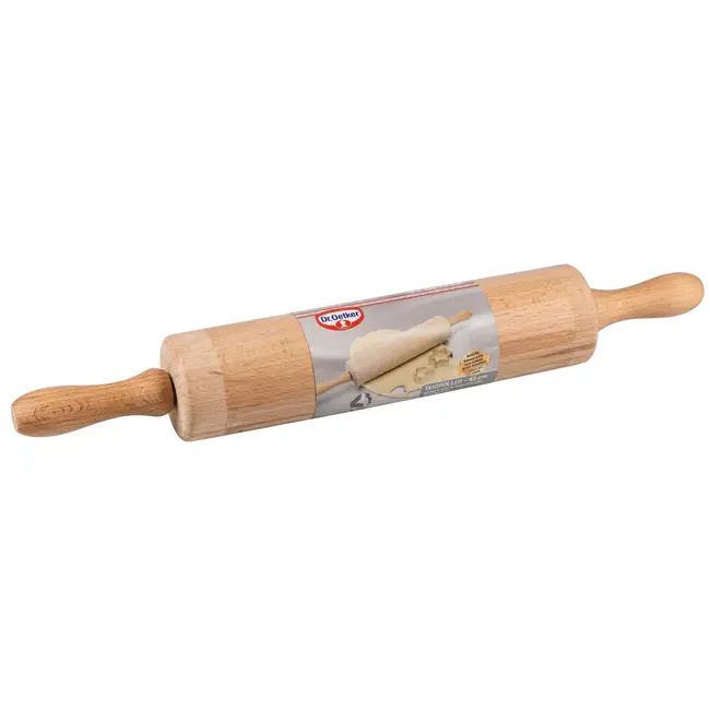 Dr. Oetker Klassieke Deegroller – Duurzaam Beukenhout – 43 cm – Met Metalen As