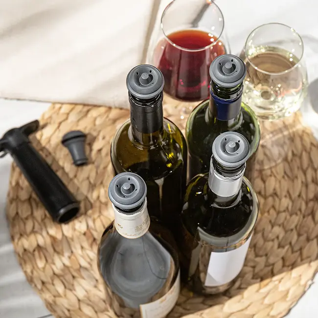 Vacu Vin Vacuüm Wijndop Grijs 2-stuks