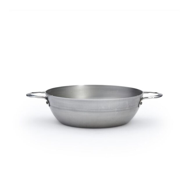 De Buyer Hapjespan Mineral B Plaatstaal – 24 cm – Hoge Boerenpan – Inductie - Met 2 Handgrepen