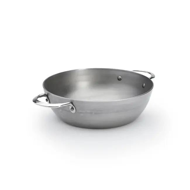De Buyer Hapjespan Mineral B Plaatstaal – 24 cm – Hoge Boerenpan – Inductie - Met 2 Handgrepen