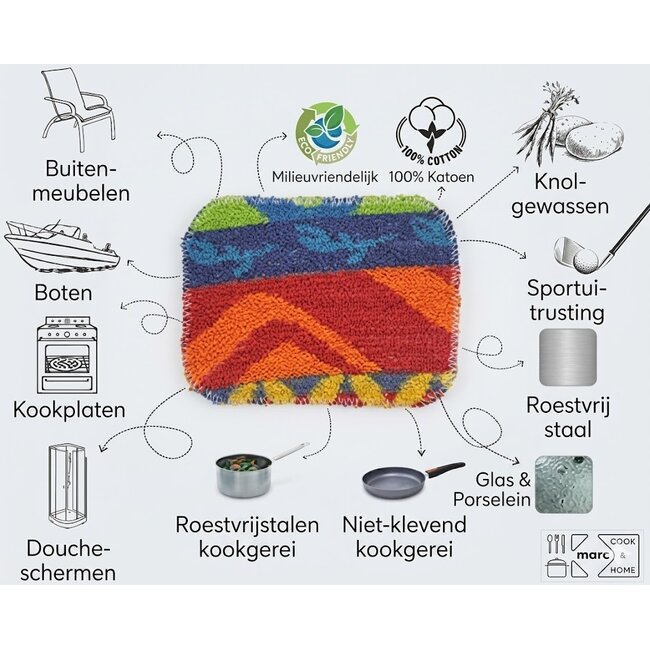 Euroscrubby Klein 17 x 13 CM - Set van 6 Stuks