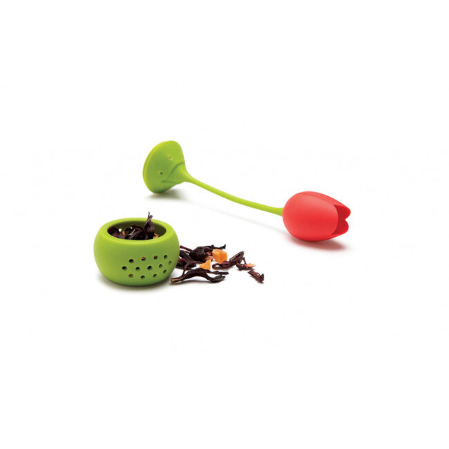 Ototo Tulip Siliconen Theefilter – Theeei voor Losse Thee – Rood
