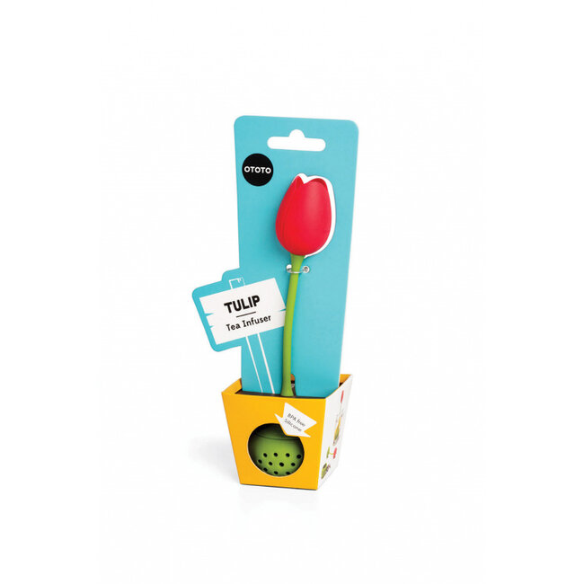 Ototo Tulip Siliconen Theefilter – Theeei voor Losse Thee – Rood