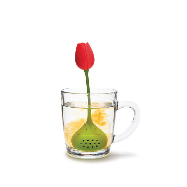 Ototo Tulip Siliconen Theefilter – Theeei voor Losse Thee – Rood