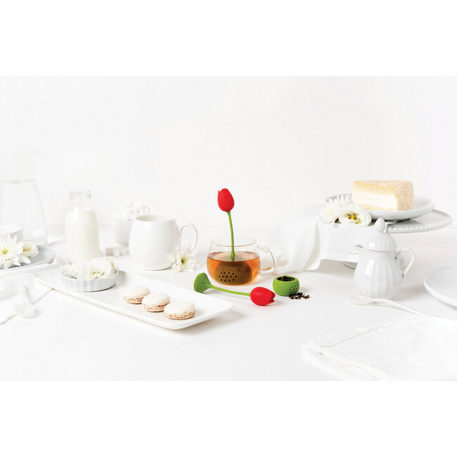 Ototo Tulip Siliconen Theefilter – Theeei voor Losse Thee – Rood
