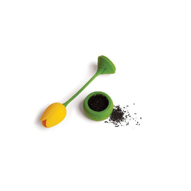 Ototo Tulip Siliconen Theefilter – Theeei voor Losse Thee – Geel