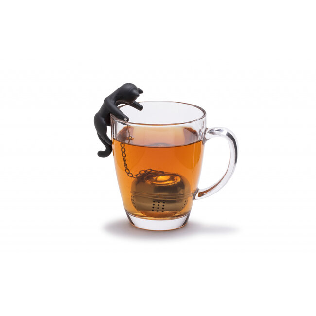 Peleg Design Cattea Siliconen Thee-ei – Grappig Theefilter voor Losse Thee – Zwart