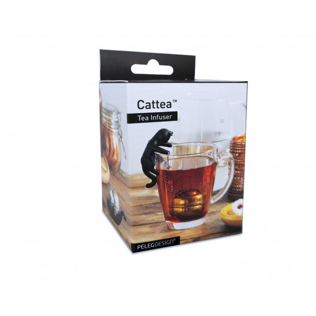 Peleg Design Cattea Siliconen Thee-ei – Grappig Theefilter voor Losse Thee – Zwart