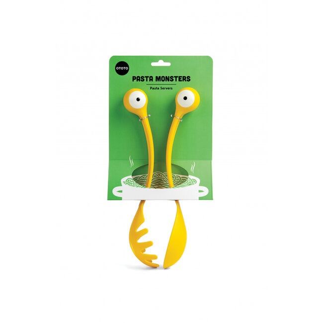 Ototo Pasta Monsters Siliconen Opschepset – Pastalepel & Opscheplepel – Geel